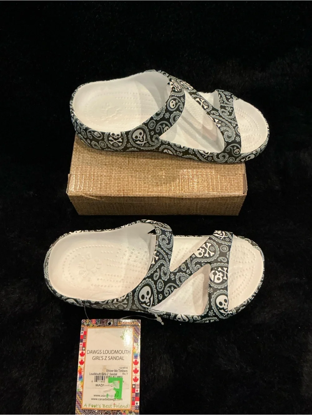 Dawgs Loudmouth Girls Z Scibblz Kids Slide Sandals 13/1